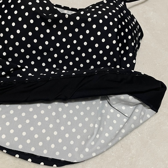 Sunsets Black and White Polka Dot Tankini Women's  SwimTop 40DD - Picture 9 of 9